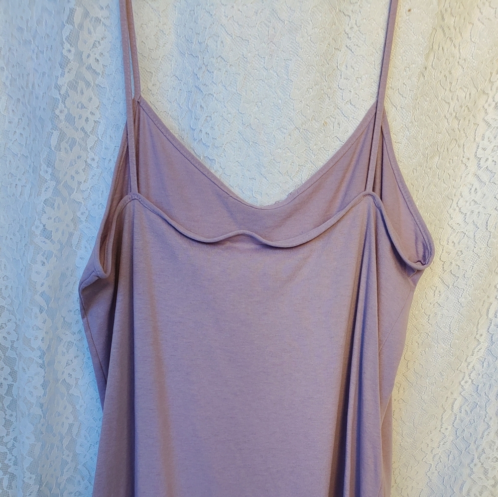 Petra Fashions Cotton blend shirttail hem Chemise,  medallion,  1X Lavender - Picture 5 of 11